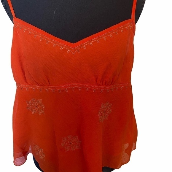 New York & company orange beaded tank. Size 14 - Picture 7 of 10
